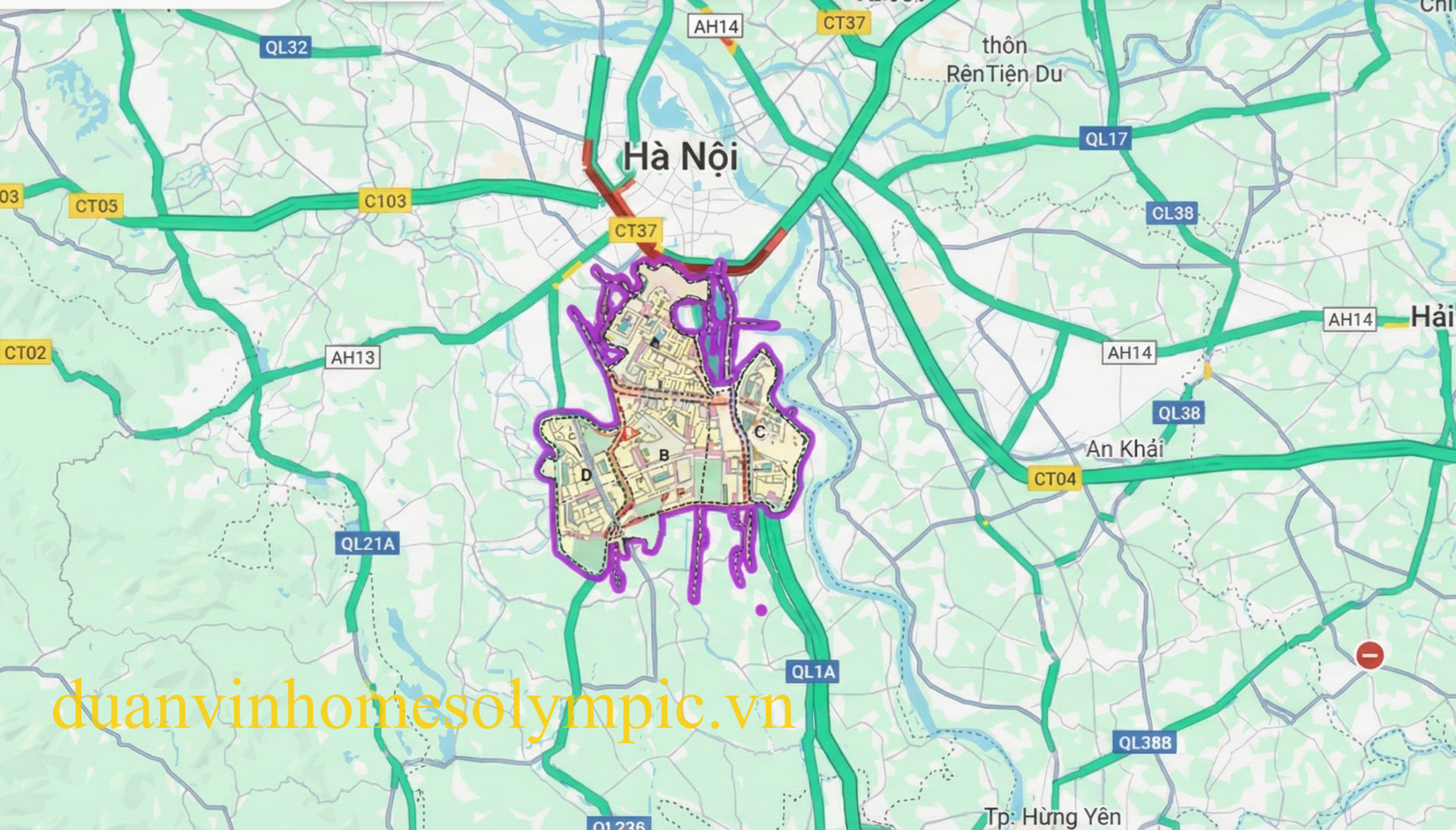 Bản đồ vị trí Vinhomes Olympic Hà Nội | Vinhomes Ngọc Hồi