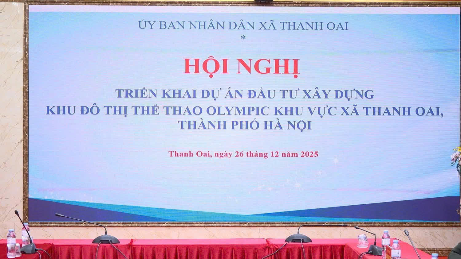 TRIỂN KHAI DỰ ÁN ĐẦU TƯ XÂY DỰNG KHU ĐÔ THỊ THỂ THAO OLYMPIC KHU VỰC XÃ THANH OAI