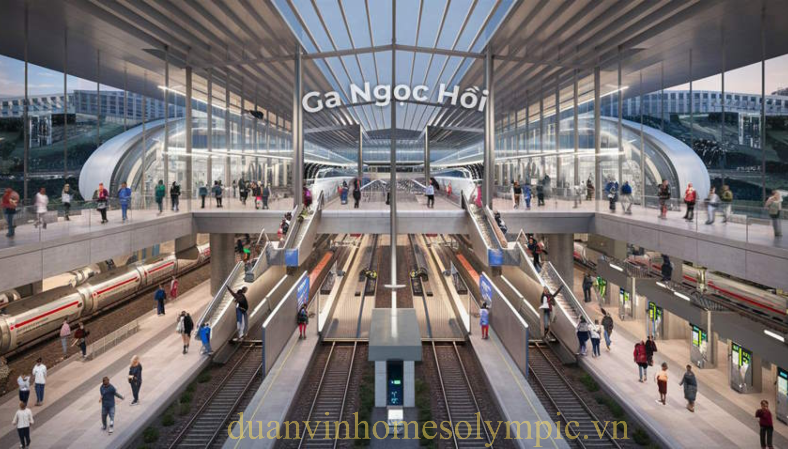 Phối cảnh ga Ngọc Hồi – điểm kết nối chiến lược của Vinhomes Olympic Ngọc Hồi
