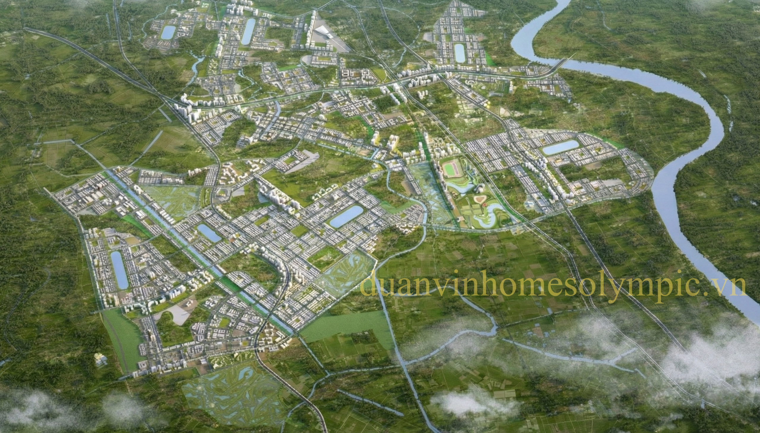 Phối cảnh 3D trên cao của dự án Vinhomes Olympic Hà Nội | Vin Ngọc Hồi