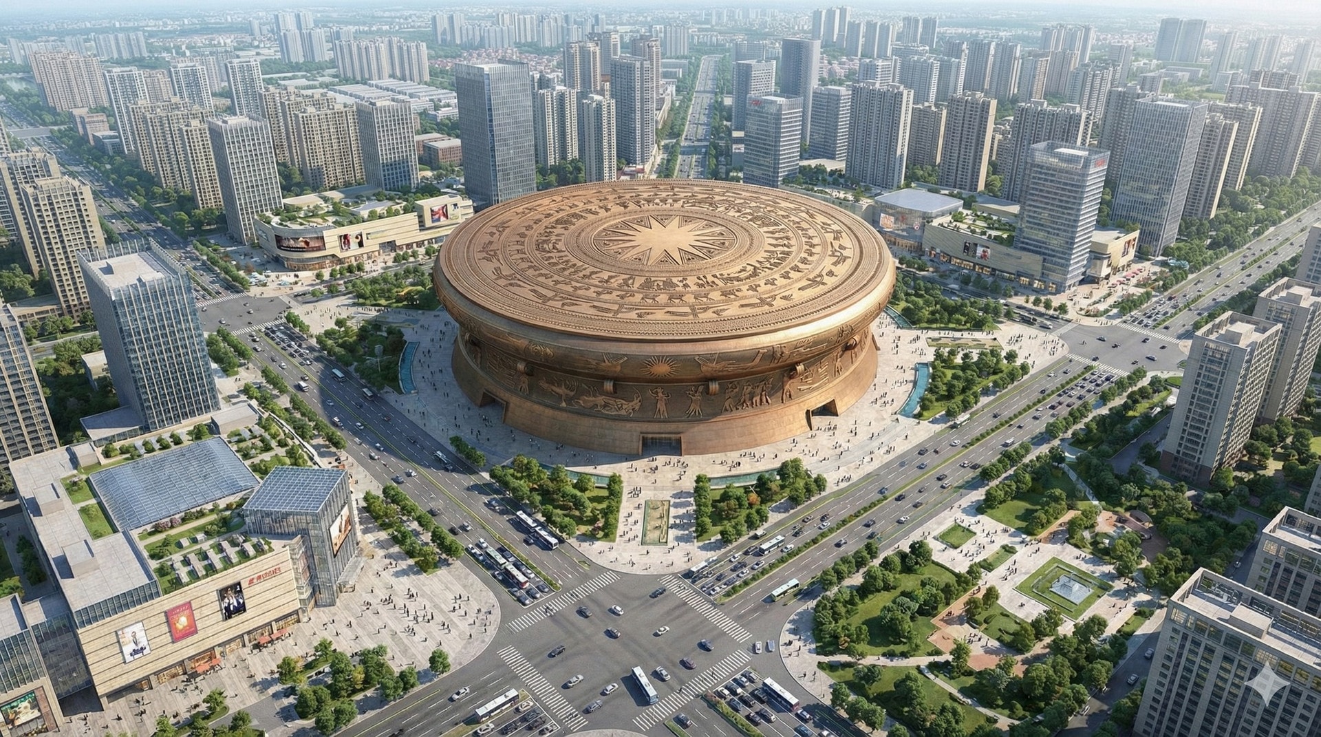 Sân vận động Trống Đồng toạ lạc ở đâu trong tổng thể khu đô thị?