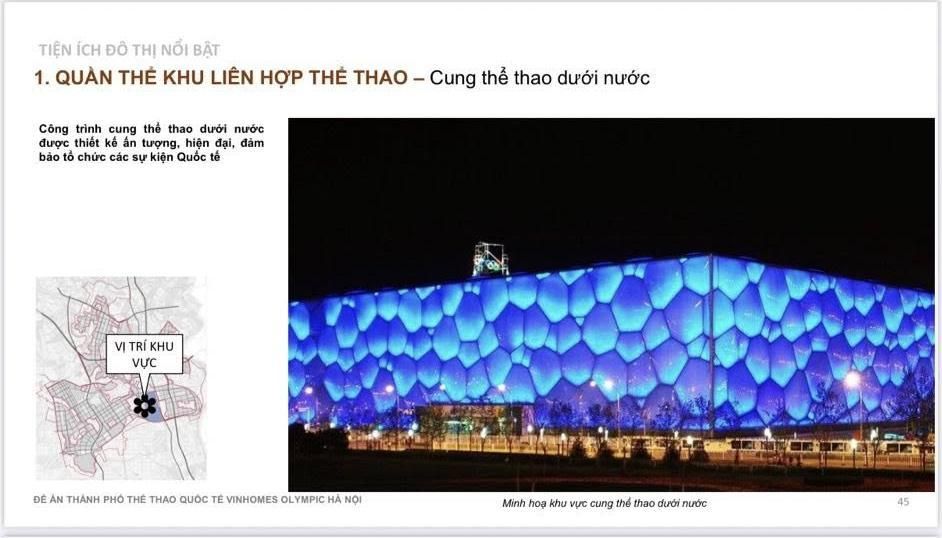 Cung thể thao dưới nước Aquatic Arenra đạt chuẩn Olympic