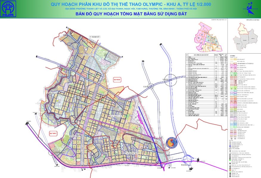 Quy hoạch khu A - Khu đô thị thể thao Vinhomes Olympic