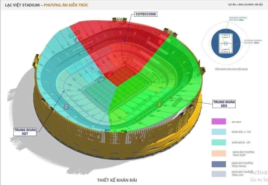 Điểm nhấn khiến Lạc Việt Stadium trở thành một “kỳ quan” thể thao là sức chứa ấn tượng lên tới 135.000 chỗ ngồi.